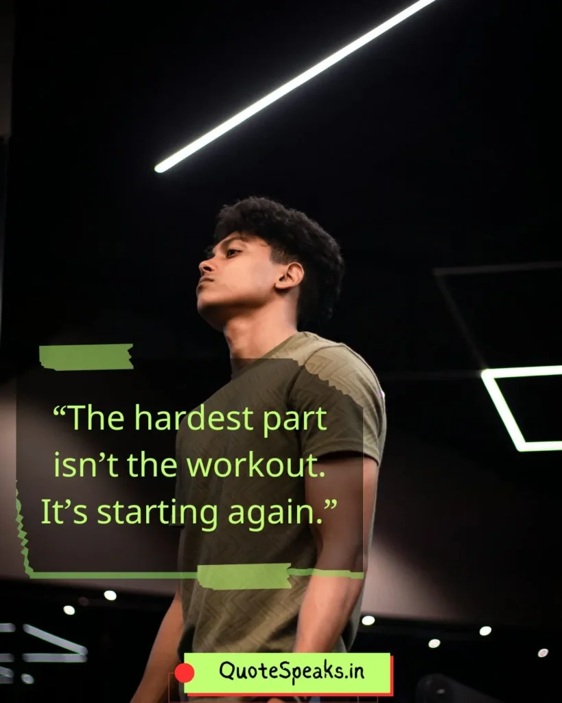 fitness quote about starting again and staying consistent