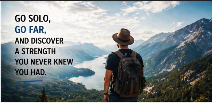 Meaningful solo travel quote about confidence and independence in nature