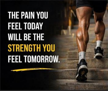 Relatable leg day quote image showing post-workout soreness and effort