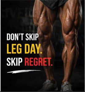 Aesthetic leg day quotes image with focused gym training atmosphere